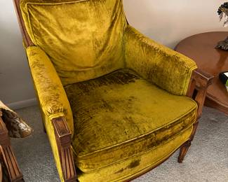 MCM upholstered gold queen chair