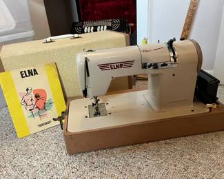 Elna sewing machine and carrying case