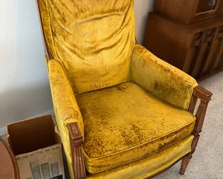 MCM upholstered gold king chair