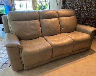 Leather power double reclining sofa......