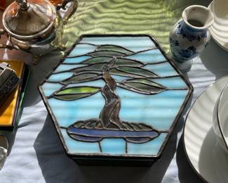 Stained glass trinket box