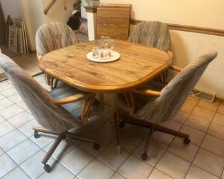 Formica topped table and 4 armchairs
