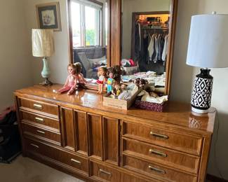 and matching dresser with mirror