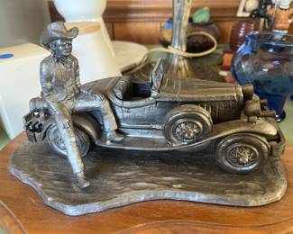 Michael Ricker 1984 "Stutz Bearcat" pewter sculpture