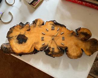Live edge wood wall clock