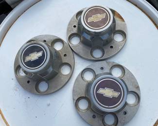 3- Vintage Chevy Truck Center Caps