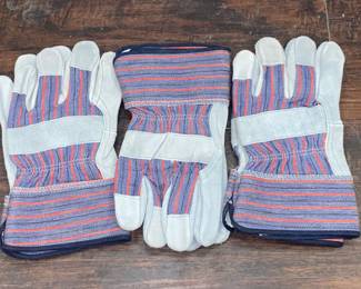 3 Pairs Red/Blue Work Gloves
