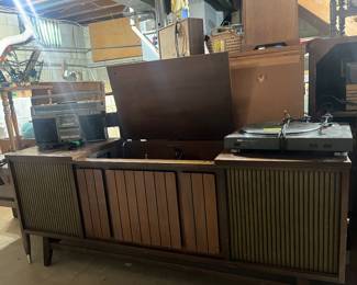 MCM Bradford Console Stereo with 8-track, turntable and radio