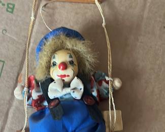 Vintage Miniature Clown Marionette puppet
