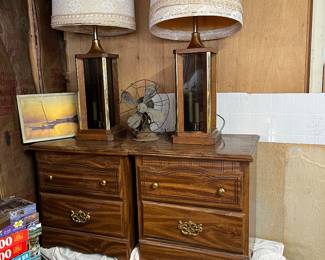 Vintage end table, coffee table & Lamps