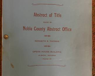 1947 Noble County Abstract of Title