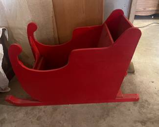 Red Wooden Sleigh