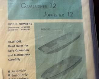 Owners Manual for Sears Fiberglass Jonfisher Boat