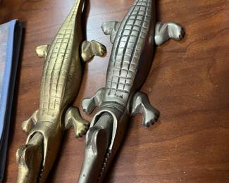 Vintage Brass  Alligator Nutcrackers