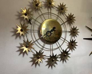 Unusual MCM Wall Starburst Clock