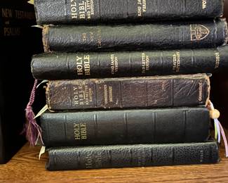 Many vintage Bibles