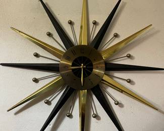 Vintage Mid Century Modern Seth Thomas Starburst Clock
