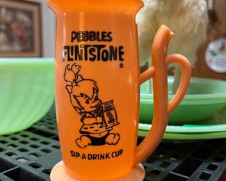 1960’s Pebbles Flintstone Sip-A-Drink Cup