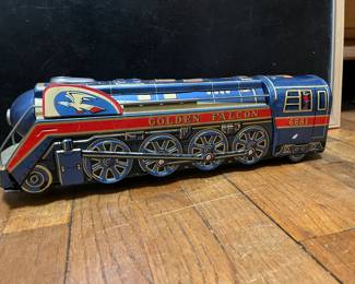 Vintage Modern Toys Tin Litho Golden Falcon Train Engine  6681 - made in Japan