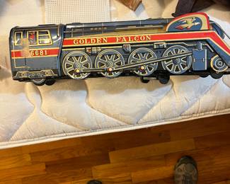 Vtg Modern Toys Overland Express 3140 Battery Operated Tin Lithograph Train, Made in Japan