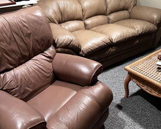 Leather sofa and recliner 