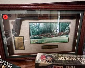 Masters collage with Bobby Jones putter “Calamity Jane” repro