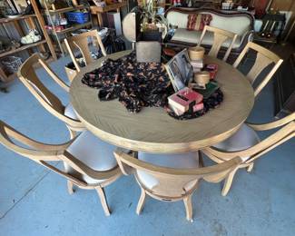 Magnolia Home Round Dining Table with 8 Chairs