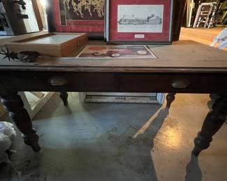 Antique Leather Top Writing Desk