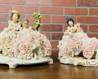 Dresden lace porcelain figurines
