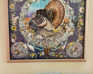 Hermes silk scarf of Texas wildlife. Limited edition commemorative.  Beautiful! 