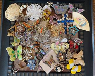 vintage butterfly pins and more