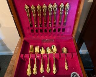 Community electro plated brass flatware - service for 8