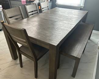 Kitchen table with bench and 4 chairs