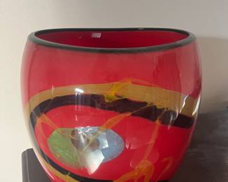 20th Century signed art glass vase
