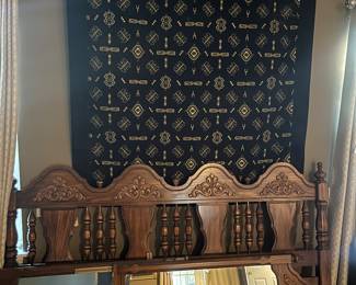 Tribal wall hanging
Vintage Italian style king bed & mirror 