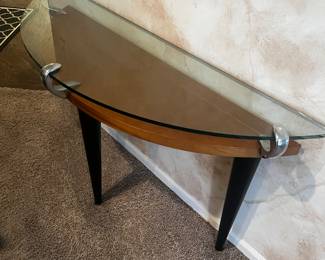 Glass and wood table