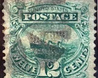 US Stamp Scott 117 1869 12c Pictorial S.S. Adriatic