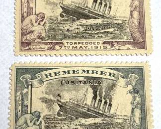 1915 Propaganda Stamps Remember The Lusitania
