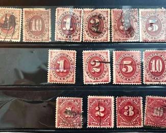 Eighteen Early US Postage Due Stamps1c to 10c 