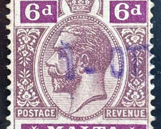 Malta 71 1921 Definitive 6d Stamp King George V 