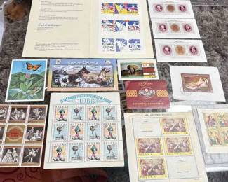 Souvenir Sheets Polska, Liechtenstein, BVI, Dhufar