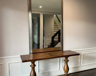 Restoration Hardware Mirror and Console Table.              Mirror $400                                                                                                    Console Table 60"x18"x33"   $1000.00