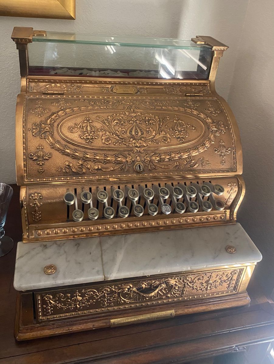 1910 National 332 brass cash register