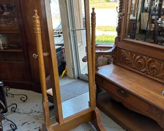 Look at this free standing mirror and then view next photo...hidden treasure.  