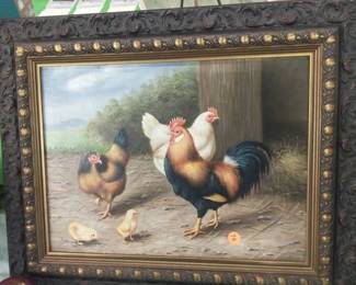 CHICKEN OIL PAINTING