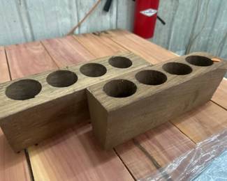 TWO WOODEN PLANTERS