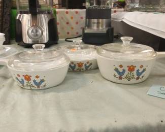 SET OF CORNING WARE 1975 COUNTRY FESTIVAL DISHES