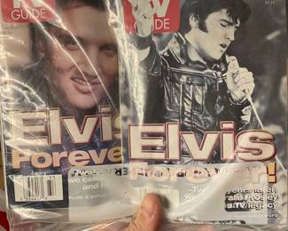 Vintage Elvis TV guides. There are several vintage TV guides from many different TV shows and sporting events.