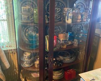 Antique With everything inside for sale, which includes blue Willow Plus more