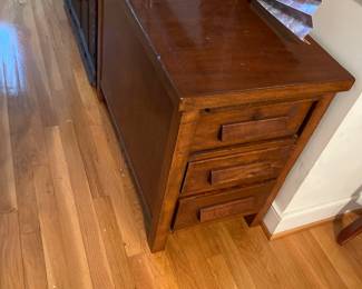 Vintage 3 wood drawers cabinet dovetail 